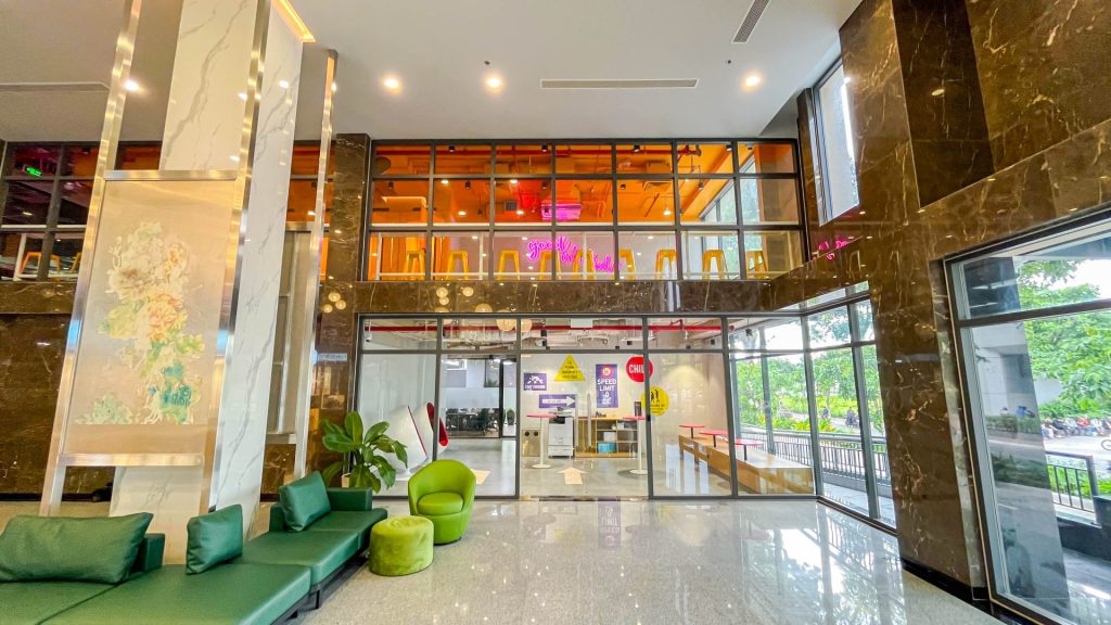 The Sentry coworking space welcoming entrance.