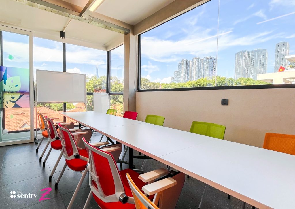 Professional meeting room with city view at The Sentry.