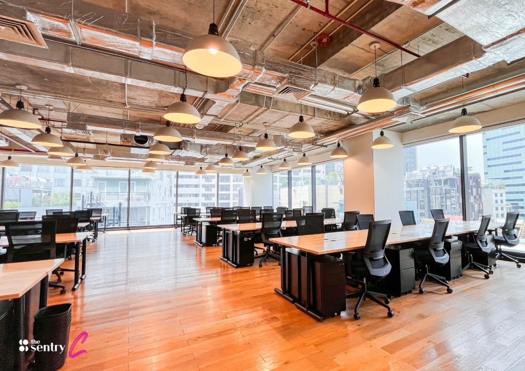 A fully-equipped, move-in-ready office at The Sentry.