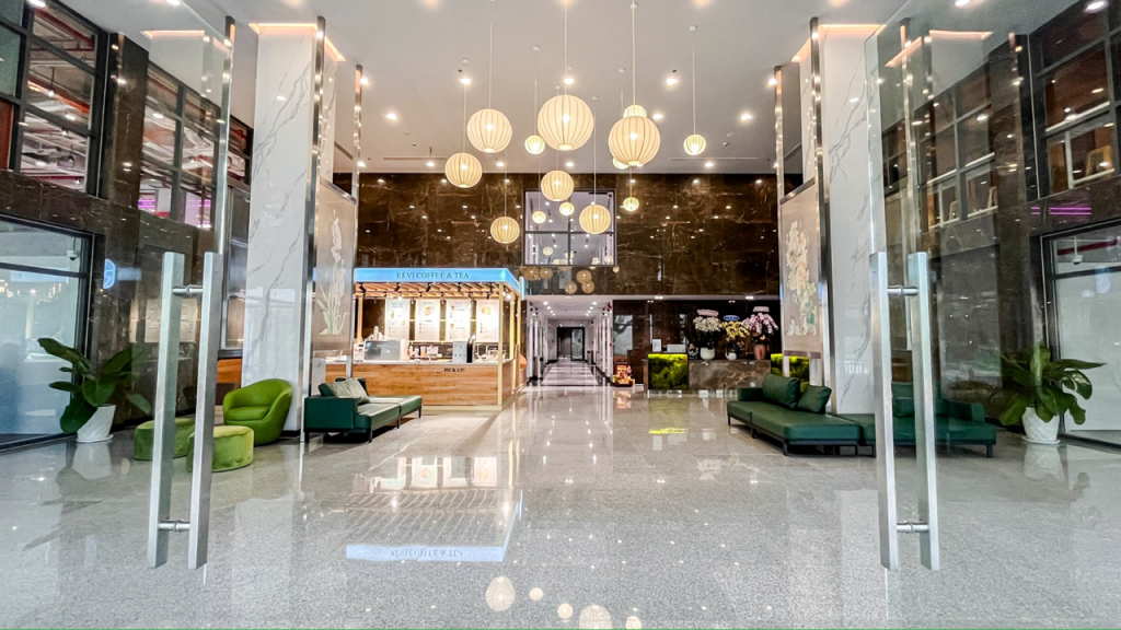 The professional and accessible reception desk at The Sentry.