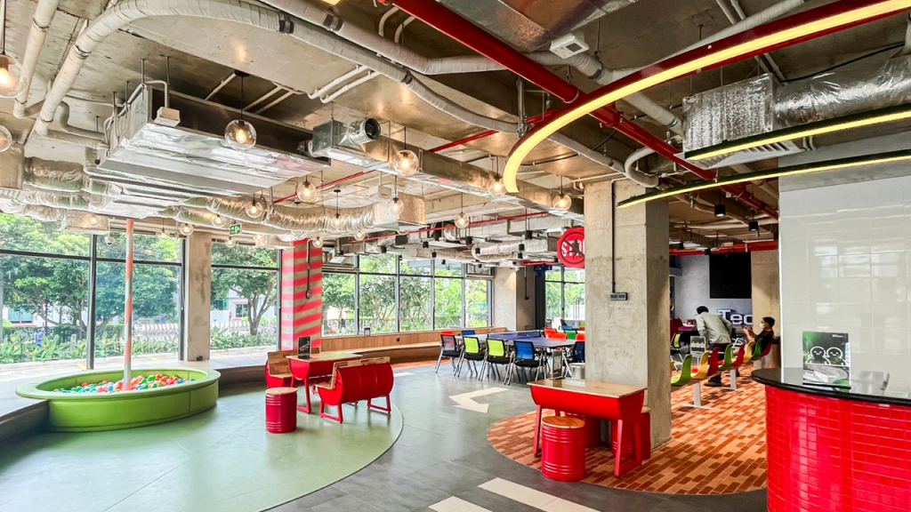 The stunning city view from a premium Sentry workspace.