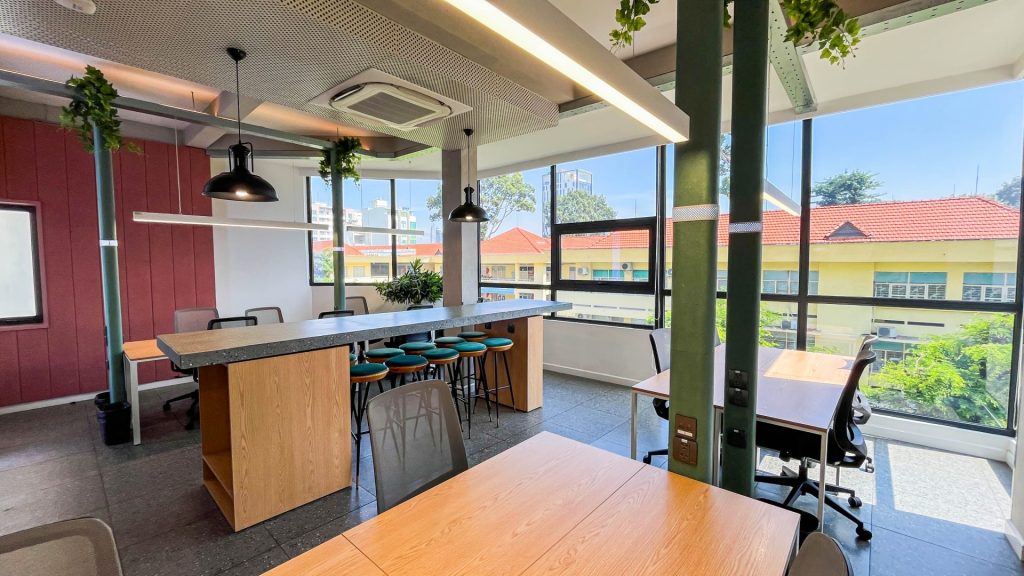 A quiet, private office with a city view.