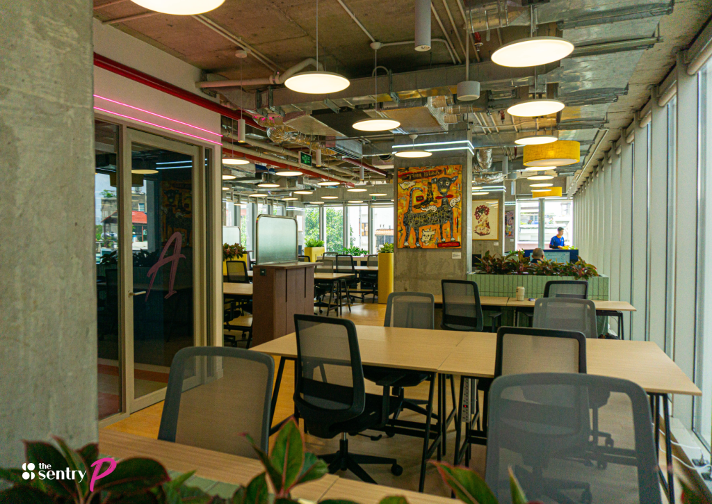 A sleek, modern private office suite at The Sentry.