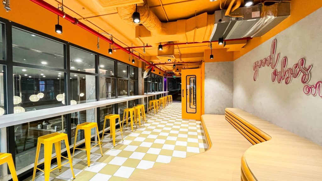 Soundproof phone booth or focus pod designed for single-person use.