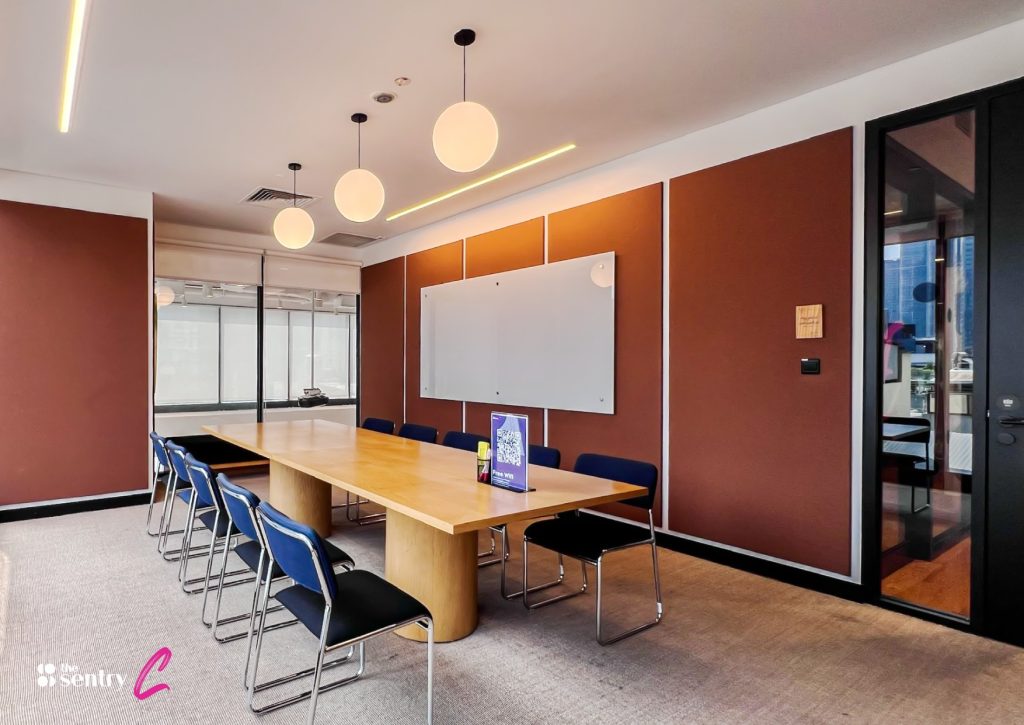 A soundproofed meeting room at The Sentry