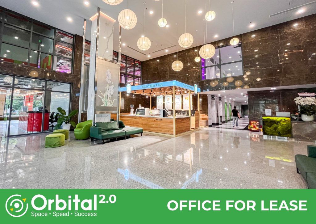 Reception or entrance area of The Sentry coworking space in Ho Chi Minh City
