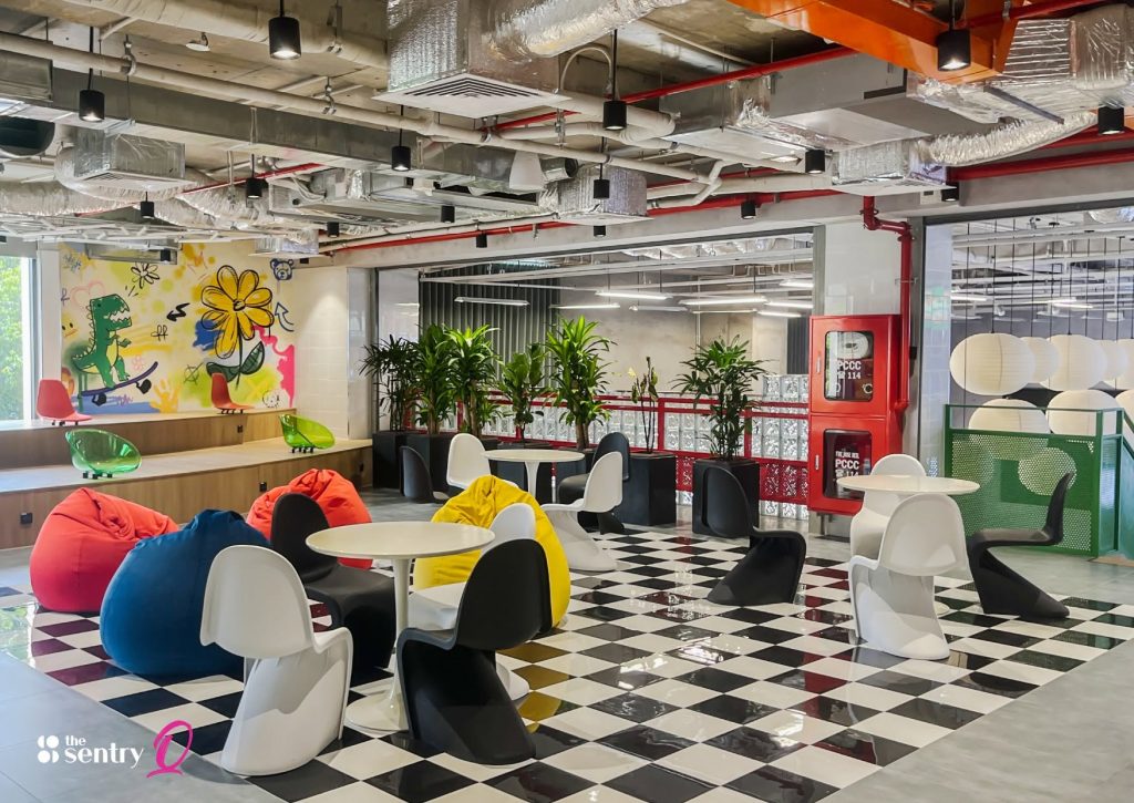 Tech-focused workspace at Orbital coworking space inside QTSC IT Park District 12