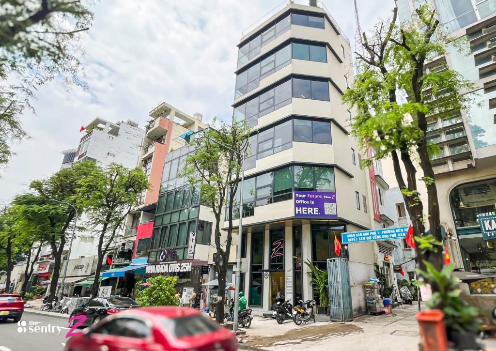 The Sentry building exterior in a central Ho Chi Minh City business district.