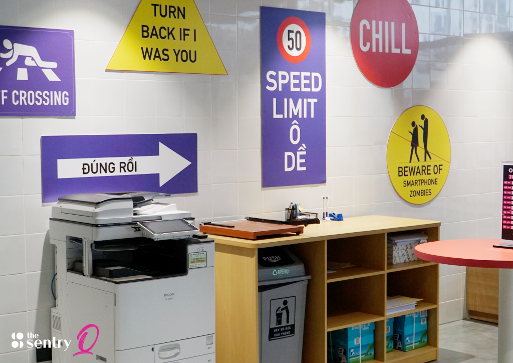 Printing and copy station with a multifunction printer at The Sentry