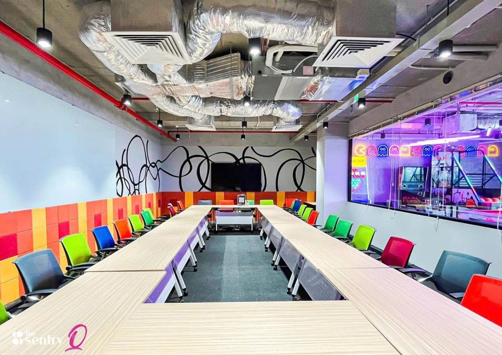 Event space arranged for a workshop with rows of chairs at The Sentry