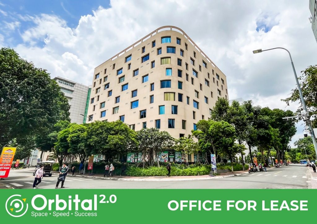 Exterior of the Orbital 2.0 building in Quang Trung Software City